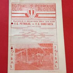 Program meci fotbal PETROLUL PLOIESTI - FC CONSTANTA (02.12.1984)