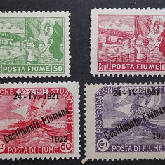 Fiume 1919-1922, timbre cu overprint,MH