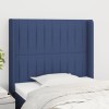 VidaXL Tăblie de pat cu aripioare, albastru, 93x16x118/128 cm, textil