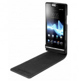 Husa Flip Roxfit Sony Xperia E Negru, Cu clapeta