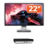 Cumpara ieftin Pachet Calculator Second Hand HP ProDesk 600 G5 Mini, Intel Core i5-8500T 2.10 - 3.50GHz, 8GB DDR4, 256GB SSD + Monitor 22&amp;quot;