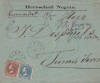 1881 Romania - Plic cu antet Herrschaft Negoiu circulat cu serie Carol Perle