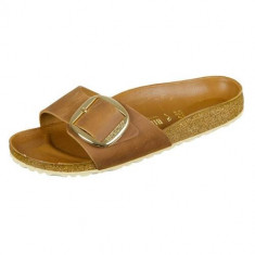 Slapi Femei Birkenstock Madrid Big Buckle Cognac Natural Leather 1006525 foto