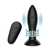 Cumpara ieftin Dop Anal Cu Vibratii Si Bile Rotative Mr. Play, Negru, 13 cm