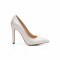 Pantofi dama stiletto din piele naturala alb sidef CA03, 35