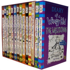 Diary Of A Wimpy Kid Collection 14 Books Set Meltdown Getaway Double Down Old School,Jeff Kinney - Editura Puffin foto