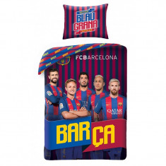 Lenjerie de pat copii Cotton FC Barcelona FCB-8017BL foto