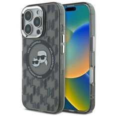 Husa pentru iPhone 16 Pro Max - Karl Lagerfeld IML MagSafe (KLHMP16XHMCKMHK) - Monogram Karl&amp;Choupette Head