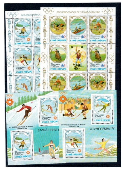 Sao Tome 1983 - Jocurile Olimpice, minicoli si colite neuzate