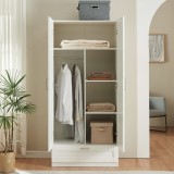 Kleiderschrank Finning 176x80x52 cm 4 F&auml;cher Wei&szlig; [en.casa] HausGarden Leisure