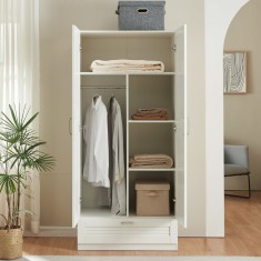 Kleiderschrank Finning 176x80x52 cm 4 Facher Wei? [en.casa] HausGarden Leisure foto