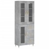 Dulap inalt, gri beton, 69,5x34x180, lemn compozit