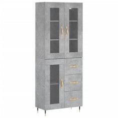 Dulap inalt, gri beton, 69,5x34x180, lemn compozit