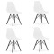 Set 4 scaune stil scandinav, Artool, Osaka, PP, lemn, alb si negru, 46x54x81 cm