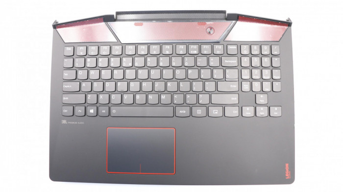 Carcasa superioara cu tastatura palmrest Laptop, Lenovo, Legion Y720-15IKB Type 80VR, 81CQ, 5CB0N67272, 5CB0N67285, cu iluminare RGB, layout US