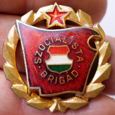 I.306 INSIGNA COMUNISTA UNGARIA SZOCIALISTA BRIGAD BRIGADIER 27mm aurie