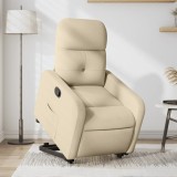 VidaXL Fotoliu rabatabil cu ridicare pe verticală, crem, textil 3206803