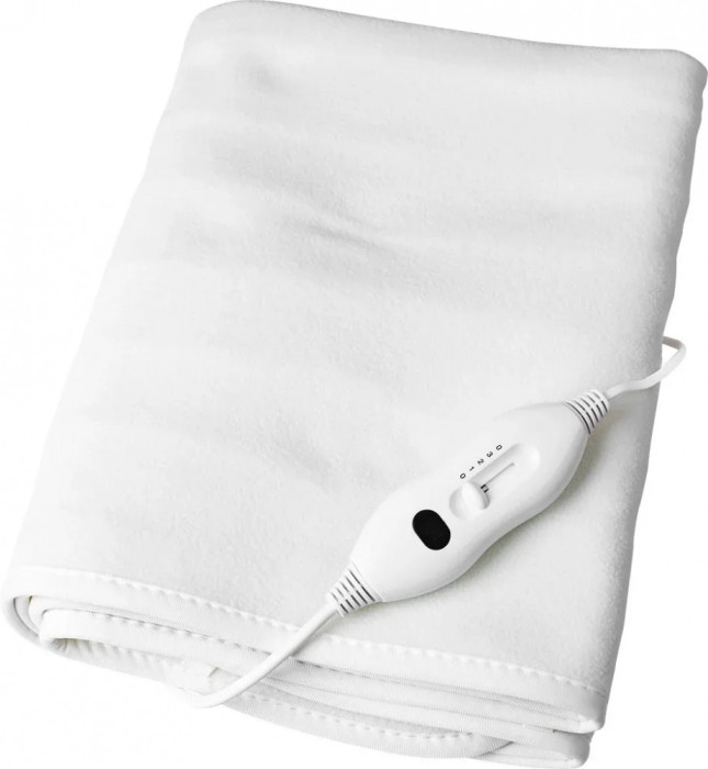 Patura cu incalzire electrica ECG ED 8036, 150X80 cm, 60W, 3 niveluri de temperatura, alb