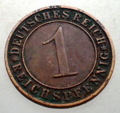 B.163 GERMANIA WEIMAR 1 REICHSPFENNIG 1931 D foto