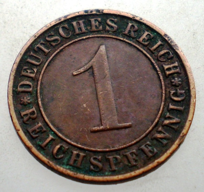B.163 GERMANIA WEIMAR 1 REICHSPFENNIG 1931 D