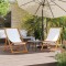 Scaune pliante 2 buc. material textil alb crem - 2