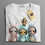 Tricou casual din bumbac 100% de barbati marimea S Owl City Albinute cu pelerina de ploaie