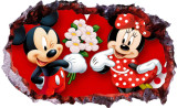 Sticker decorativ, Mickey si Minnie, Rosu, 85 cm, 8732ST-2