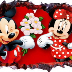 Sticker decorativ, Mickey si Minnie, Rosu, 85 cm, 8732ST-2
