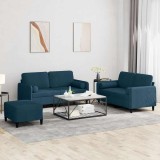 vidaXL Set de canapele cu perne, 3 piese, albastru, catifea 3202013