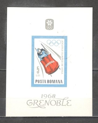 Romania.1967 Olimpiada de iarna GRENOBLE-Bl. XR.554 foto