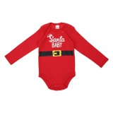 Body Bebe, Model Santa BABY, Culoare Roșu, Material Bumbac, M&acirc;neci Lungi, Oem