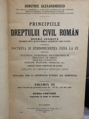 Principiile dreptului civil roman - vol III (1926) D.Alexandresco foto