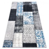 Covor Vintage 22218053 gri si albastru peticire, 133x190 cm