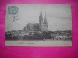 HOPCT 12321 CATEDRALA CHARTRES IN ANUL 1908 -FRANTA TCV - VECHE -STAMPILOGRAFIE -TIMBRU --EUROPA - -ROMANTICA- -CIRCULATA