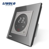 Cumpara ieftin Termostat digital touch Livolo pentru sisteme de &icirc;ncalzire electrica, gri