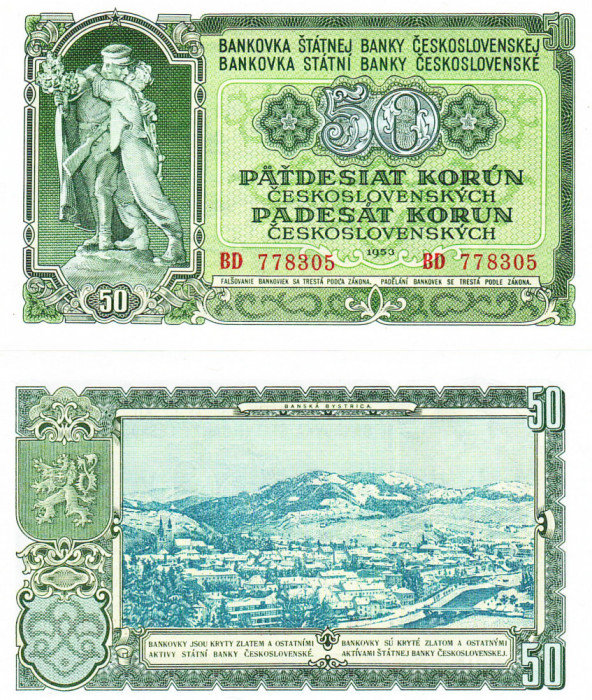 Cehoslovacia 50 Korun 1953 P-85a UNC