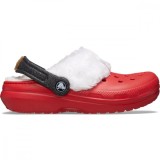 Saboti Crocs Toddler Classic Lined Santa Clog Rosu - Varsity Red/Multi