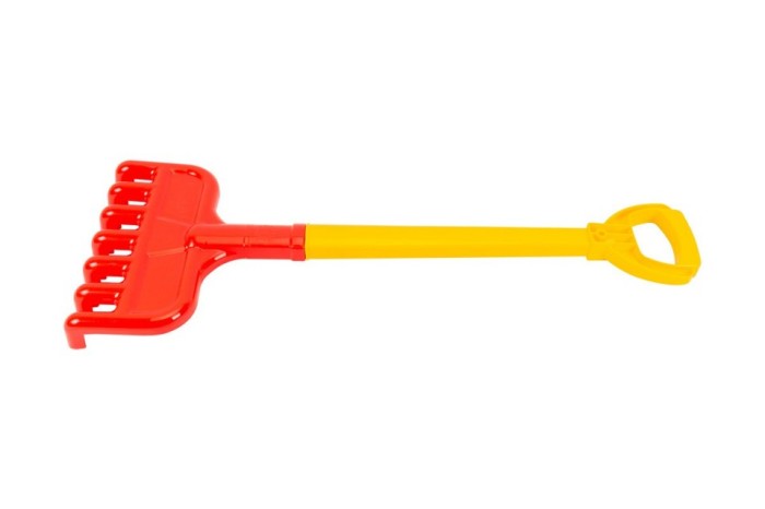 Grebla din plastic, TechnoK, 64 cm, pentru nisip, rosu