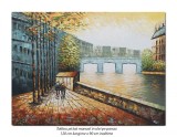 Cumpara ieftin Tablou GIGANT pictat manual, Peisaj citadin stilizat (1) - 120x90cm ulei in cutit efect 3D