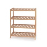 Raft incaltaminte HM ST8, cu 4 polite, lemn masiv, capacitate 12 perechi, natur