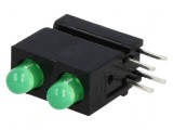 LED 3mm Verde 2mA cu Lentilă Difuză - 2 Diode