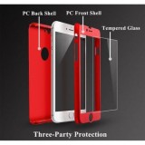 Husa Full Cover 360&amp;deg; fata + spate + folie sticla pentru iPhone 7 Red, MyStyle