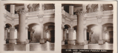 Fotografie stereoscopica-Iasi,Interiorul Palatului Administrativ foto