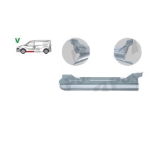Prag FIAT DOBLO (152/263), 01.2010-12.2014, partea stanga, spre fata; metal galvanizat,