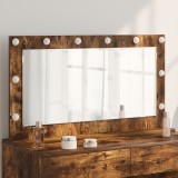 vidaXL Oglindă de Toaletă Stejar Afumat Lemn, Sticlă 100 x 55 x 18 cm