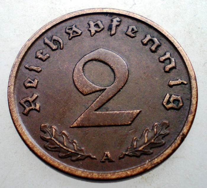 2.844 GERMANIA 2 REICHSPFENNIG 1938 A