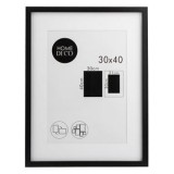 Tablou Decorativ cu Paspartu, Rama din Lemn, Negru, 30x40cm, CMCLASS