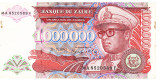 Zair 1 000 000 Zaires 1992 Mobutu P-44A Seria 8520589 RARA