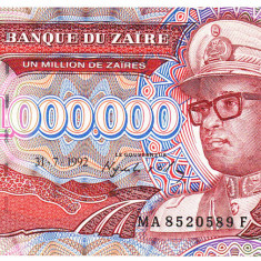 Zair 1 000 000 Zaires 1992 Mobutu P-44A Seria 8520589 RARA