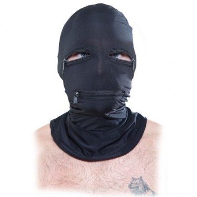 FETISH FANTASY SERIES - HOOD WITH ZIPPERS BLACK foto